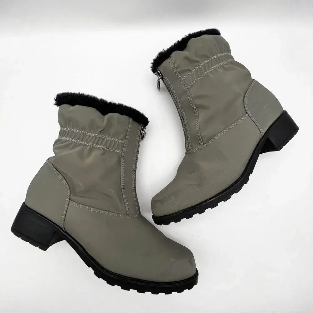 Trotters Brady Gray Weather Resistant Faux Fur Winter Boots Women’s 10